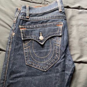True Religion Blue Straight Leg Jeans